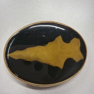 VTG Von West Black Arrowhead Native American Belt Buckle - Great Condition